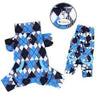 Blue & Black Argyle Fleece Turtleneck Pajamas.