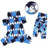 Blue & Black Argyle Fleece Turtleneck Pajamas