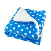 Double Layered Blue with White Polka Dots Fleece/Plush Blanket