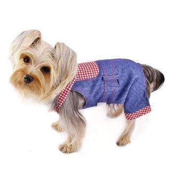 Soft Denim and Checkered Dog Overall.