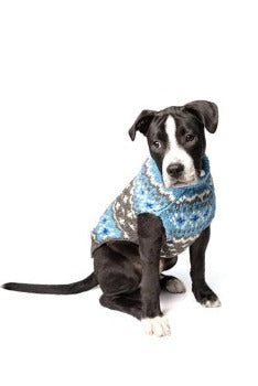 Chilly Dog Light Blue Fairisle Dog Sweater-Paws & Purrs Barkery & Boutique