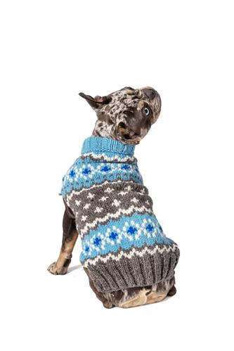 Chilly Dog Light Blue Fairisle Dog Sweater-Paws & Purrs Barkery & Boutique