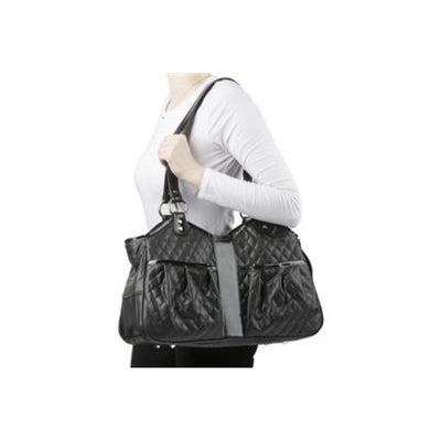 Quilted Luxe Metro Dog Carrier - Black.