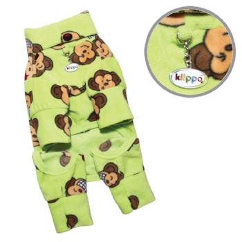 Silly Monkey Fleece Turtleneck Dog Pajamas - Lime.