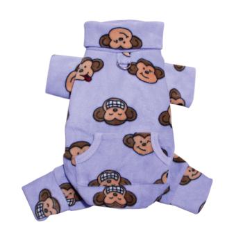 Silly Monkey Fleece Turtleneck Dog Pajamas - Lavender.
