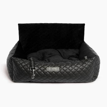 Nandog Quilted Black Vegan Leather Car Seat