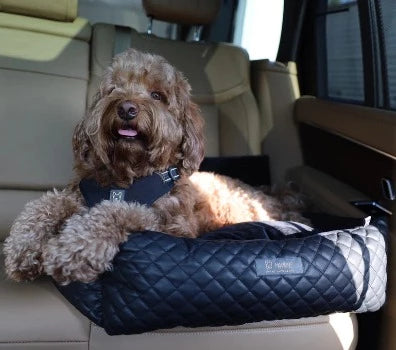 Nandog Quilted Black Vegan Leather Car Seat