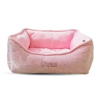 Nandog Pink Micro-Plush Bling Prive Pet Bed