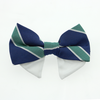 Universal Dog Bow Tie - Navy Blue & Green Stripe.