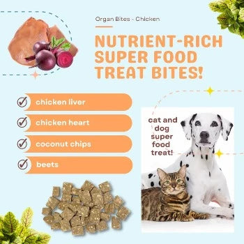 CocoTherapy Organ Bites! Chicken Organs + Beets + Coconut Dog & Cat Treats