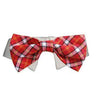 Red Checker Shirt Collar & Bow Tie.
