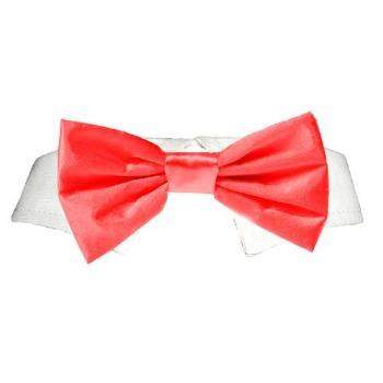 Red Satin Shirt Collar & Bow Tie.