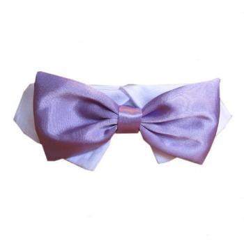 Lavender Satin Bow Tie & Shirt Collar.