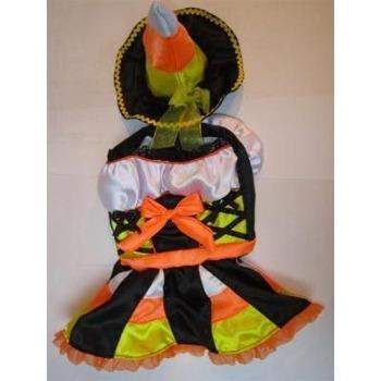 Halloween Candy Corn Witch Costume.