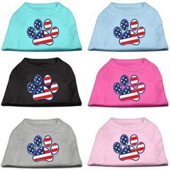 Patriotic Paw American Flag Dog Shirt.