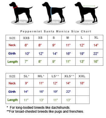 Pooch Outfitters Julia SanitaryDog Panty Size Chart
