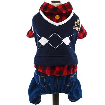 Preppy Dog Jumpsuit.