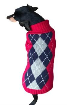 Red Argyle Sweater.
