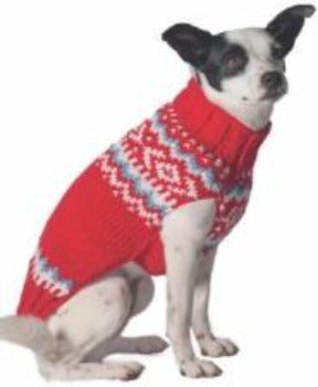 Chilly Dog Red Nordic Sweater-Paws & Purrs Barkery & Boutique