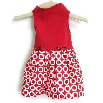 Red Top with Target Print Dress.