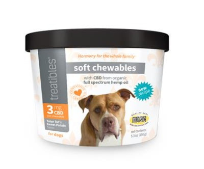 TREATIBLES Tater Tot's Hemp Oil Sweet Potato Soft Chews-Paws & Purrs Barkery & Boutique