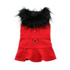 Wool Fur-Trimmed Harness Coat - Red.