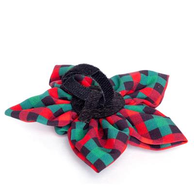 Holiday Check Collar Flower