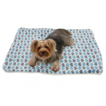 Blue & Gray Hearts Fleece/Ultra-Plush Blanket.