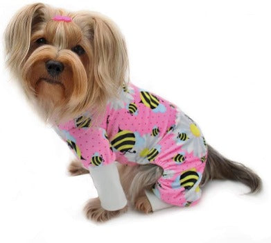 Ultra Soft Minky Bumblebee and Flowers Pajamas.
