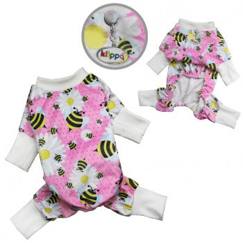 Ultra Soft Minky Bumblebee and Flowers Pajamas.