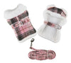 Pink & White Plaid Coat & Matching Leash.