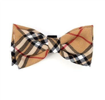 Tan Plaid Bow Tie.