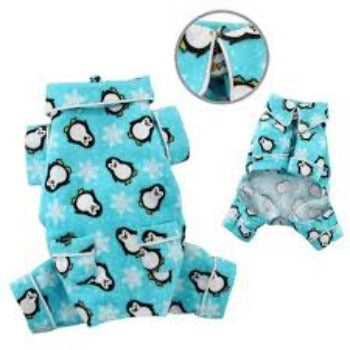 Penguins & Snowflake Flannel Pajama - Turquoise.