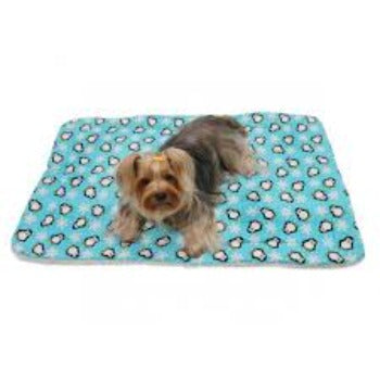 Penguins & Snowflakes Flannel/Ultra-Plush Blanket - Turquoise.