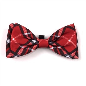 Bias Plaid Red Bow Tie