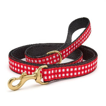 Up Country Red Gingham Dog Leash